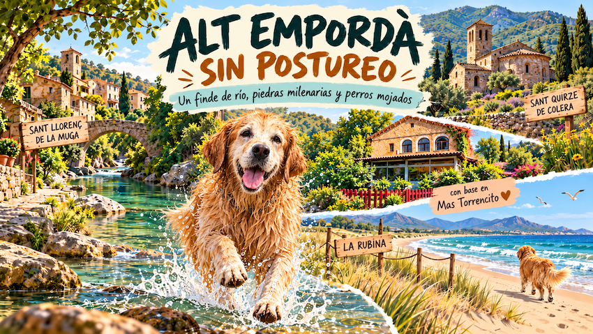 Escapada con perro por el Alt Empordà desde Mas Torrencito: Sant Llorenç de la Muga, Sant Quirze de Colera y la playa de la Rubina