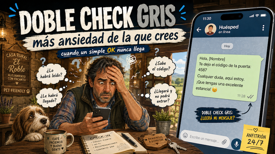 Ansiedad por no ver el doble check azul de WhatsApp en la comunicación con clientes de una casa rural