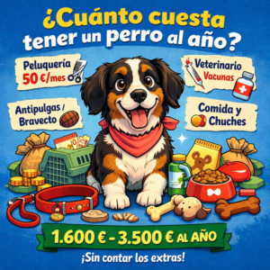 cuanto cuesta tener un perro al año en España gastos reales infografia