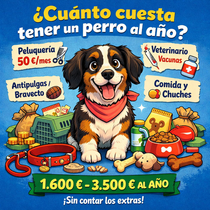 cuanto cuesta tener un perro al año en España gastos reales infografia