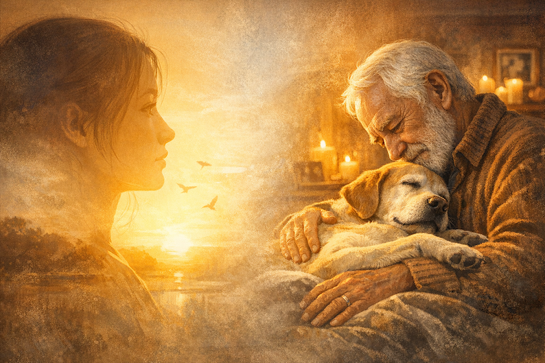 reflexion derecho a decidir eutanasia y despedida de un perro con amor