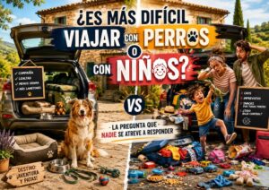 ¿Es más difícil viajar con perros o con niños? Comparativa divertida entre viajar con mascotas y viajar en familia en una casa rural petfriendly.